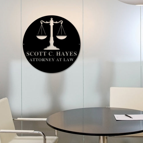 Law Office Sign, Law School Gift, Gift for Attorney, Gift For Lawyer, Lawyer Sign, Attorney Decor, Law Office Decor, Office Sign, Metal Sign