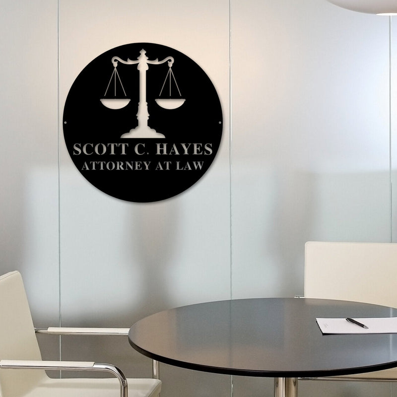 Law Office Sign, Law School Gift, Gift for Attorney, Gift For Lawyer, Lawyer Sign, Attorney Decor, Law Office Decor, Office Sign, Metal Sign