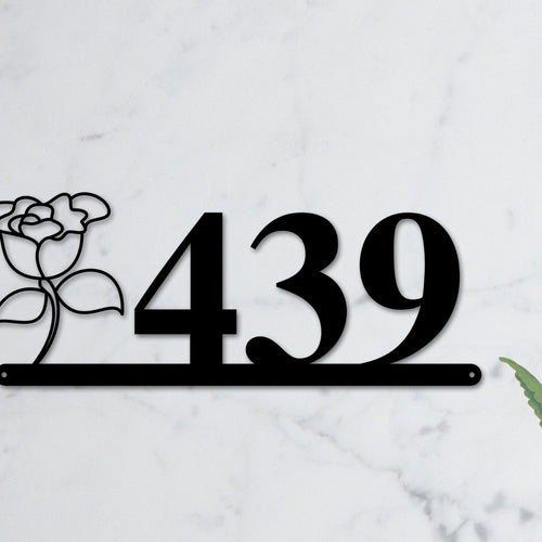 Carnation Sign, Carnation Address Sign, Flower House Numbers, Flower Address Sign, Metal Flower Sign, Metal Address numbers, Address Sign