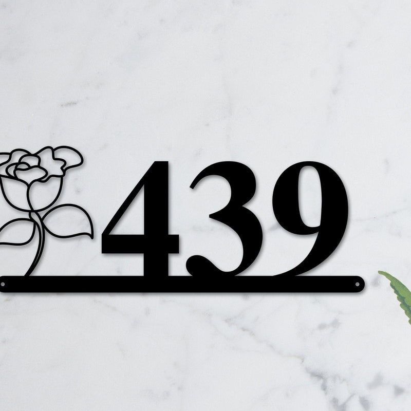 Carnation Sign, Carnation Address Sign, Flower House Numbers, Flower Address Sign, Metal Flower Sign, Metal Address numbers, Address Sign