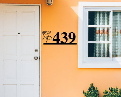 Carnation Sign, Carnation Address Sign, Flower House Numbers, Flower Address Sign, Metal Flower Sign, Metal Address numbers, Address Sign