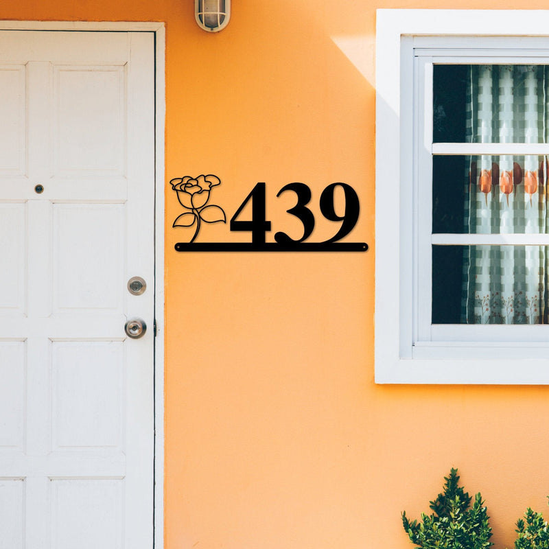 Carnation Sign, Carnation Address Sign, Flower House Numbers, Flower Address Sign, Metal Flower Sign, Metal Address numbers, Address Sign