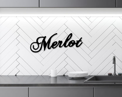 Merlot Wine Sign, Wine Decor, Wine Glass Sign, Mother's Day Gift, Wine Gifts, Wine Sign, Wine Bar Metal Wall Sign, Wine Merlot Home Decor