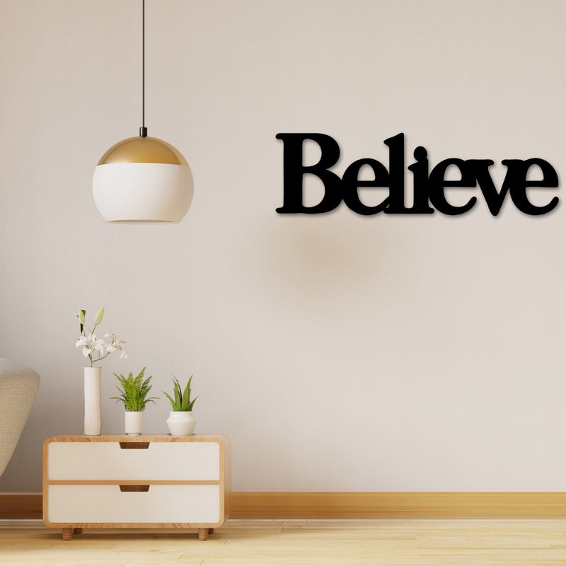 Believe sign, Believe Metal Sign, Believe Wall Decor, Thanksgiving Decor, Believe Word Sign, Believe Dining Room Decor, Believe Word Decor