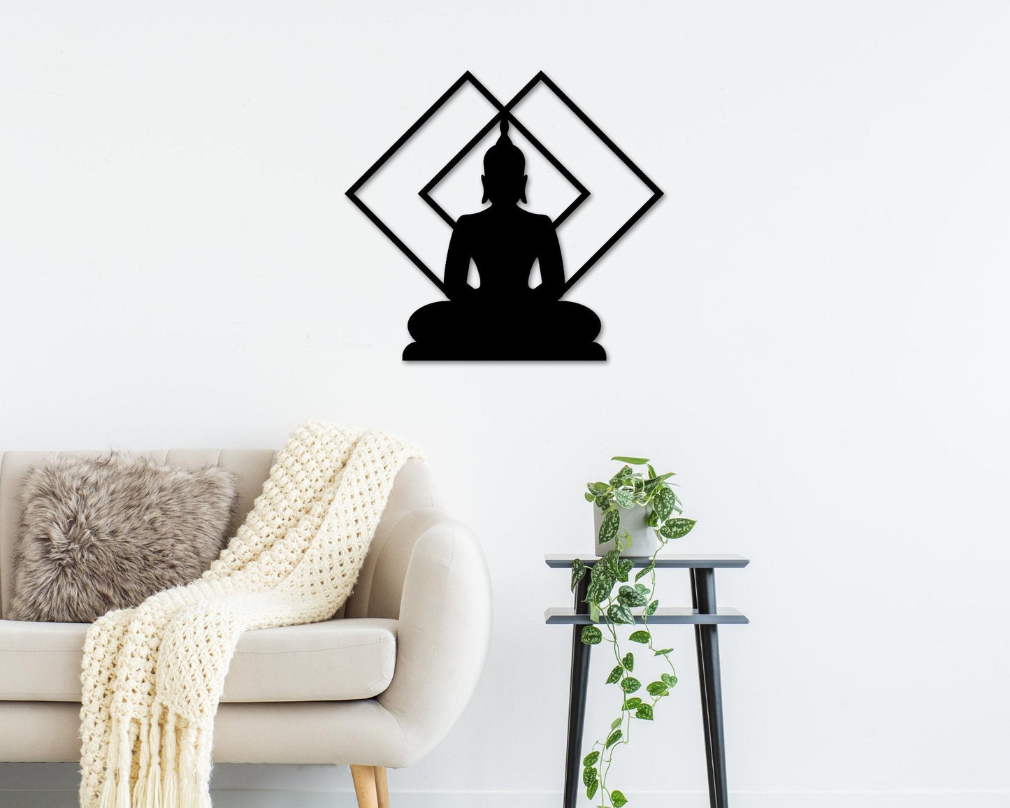 Buddha Metal Sign, Metal Wall Art, Zen Decor, Yoga Decor, Buddhist Decor, Meditation Art, Metal Sign, Yoga Namaste Sign, Zen Lotus Sign