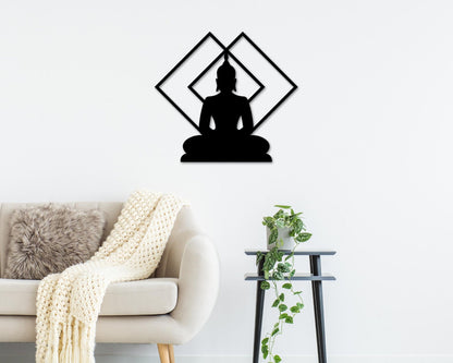 Buddha Metal Sign, Metal Wall Art, Zen Decor, Yoga Decor, Buddhist Decor, Meditation Art, Metal Sign, Yoga Namaste Sign, Zen Lotus Sign