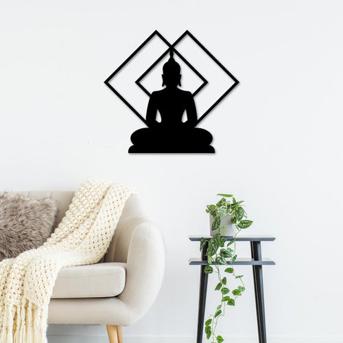 Buddha Metal Sign, Metal Wall Art, Zen Decor, Yoga Decor, Buddhist Decor, Meditation Art, Metal Sign, Yoga Namaste Sign, Zen Lotus Sign