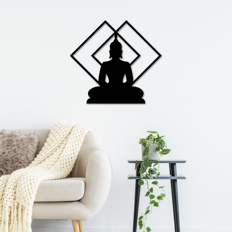 Buddha Metal Sign, Metal Wall Art, Zen Decor, Yoga Decor, Buddhist Decor, Meditation Art, Metal Sign, Yoga Namaste Sign, Zen Lotus Sign