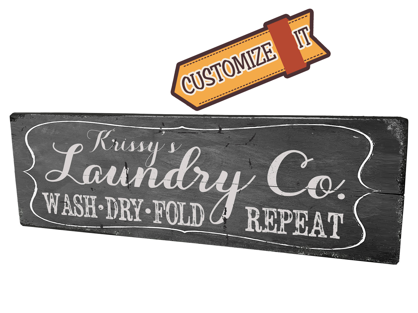 Custom Laundry Room Sign - Black White Sign