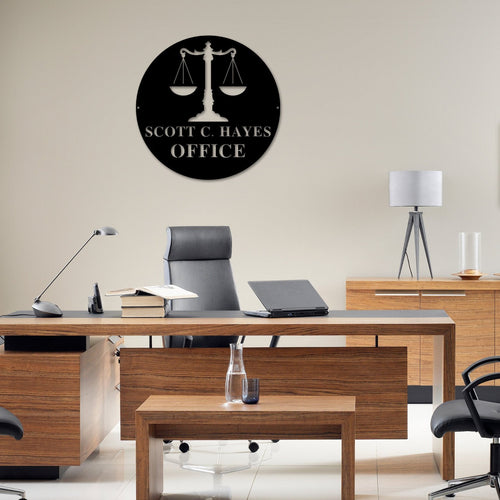 Law Office Sign, Law School Gift, Gift for Attorney, Gift For Lawyer, Lawyer Sign, Attorney Decor, Law Office Decor, Office Sign, Metal Sign