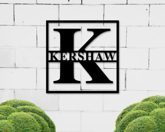 Personalize Name Metal Sign, Metal Sign, Last name Sign for outdoor, Square metal Monogram Sign, outdoor name plaque, Name Sign, Modern Name