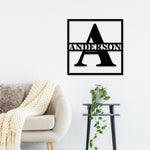 Personalize Name Metal Sign, Metal Sign, Last name Sign for outdoor, Square metal Monogram Sign, outdoor name plaque, Name Sign, Modern Name