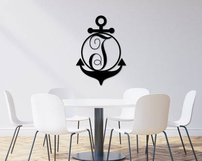 Anchor Name Metal Sign, Metal Anchor Sign, Last name Sign for outdoor, Anchor metal Monogram Sign, outdoor name plaque, Name Sign, Anchor