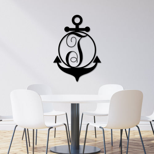 Anchor Name Metal Sign, Metal Anchor Sign, Last name Sign for outdoor, Anchor metal Monogram Sign, outdoor name plaque, Name Sign, Anchor