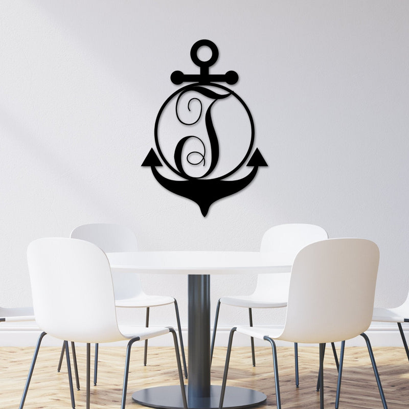 Anchor Name Metal Sign, Metal Anchor Sign, Last name Sign for outdoor, Anchor metal Monogram Sign, outdoor name plaque, Name Sign, Anchor