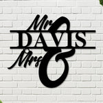 Mr and Mrs sign, Wedding Decor, Wedding Gift, Newly Wed Sign, Metal Mr and Mrs, Wedding Name Metal Sign, Last name Sign, Personalized Sign