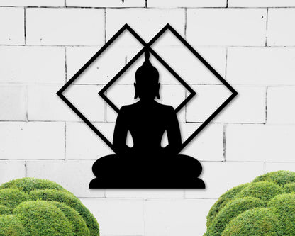 Buddha Metal Sign, Metal Wall Art, Zen Decor, Yoga Decor, Buddhist Decor, Meditation Art, Metal Sign, Yoga Namaste Sign, Zen Lotus Sign