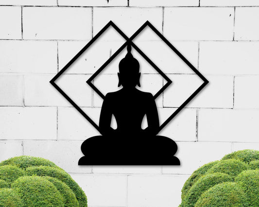 Buddha Metal Sign, Metal Wall Art, Zen Decor, Yoga Decor, Buddhist Decor, Meditation Art, Metal Sign, Yoga Namaste Sign, Zen Lotus Sign