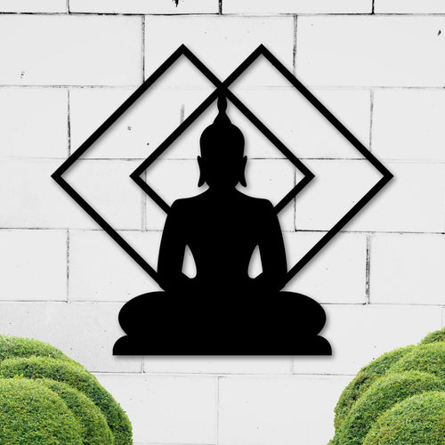 Buddha Metal Sign, Metal Wall Art, Zen Decor, Yoga Decor, Buddhist Decor, Meditation Art, Metal Sign, Yoga Namaste Sign, Zen Lotus Sign