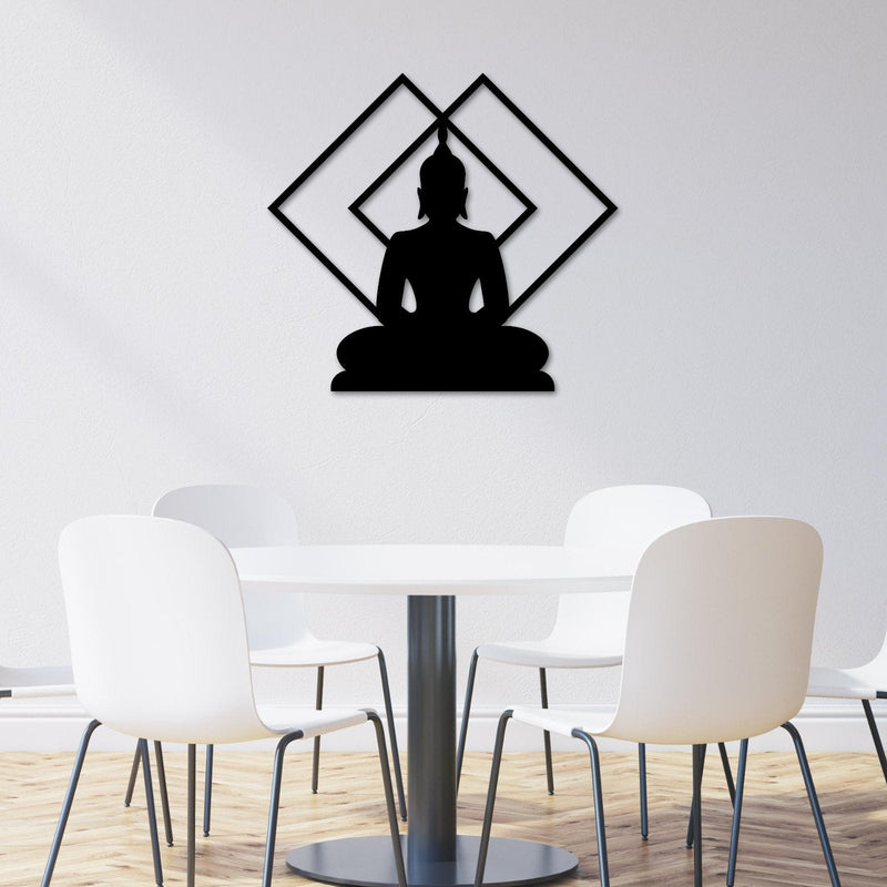 Buddha Metal Sign, Metal Wall Art, Zen Decor, Yoga Decor, Buddhist Decor, Meditation Art, Metal Sign, Yoga Namaste Sign, Zen Lotus Sign