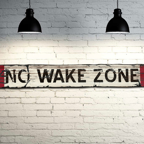 NO WAKE ZONE Vintage Sign on Rustic Barn Wood. Vintage Beach Sign measures 43" inches long. Handcrafted Wood Sign