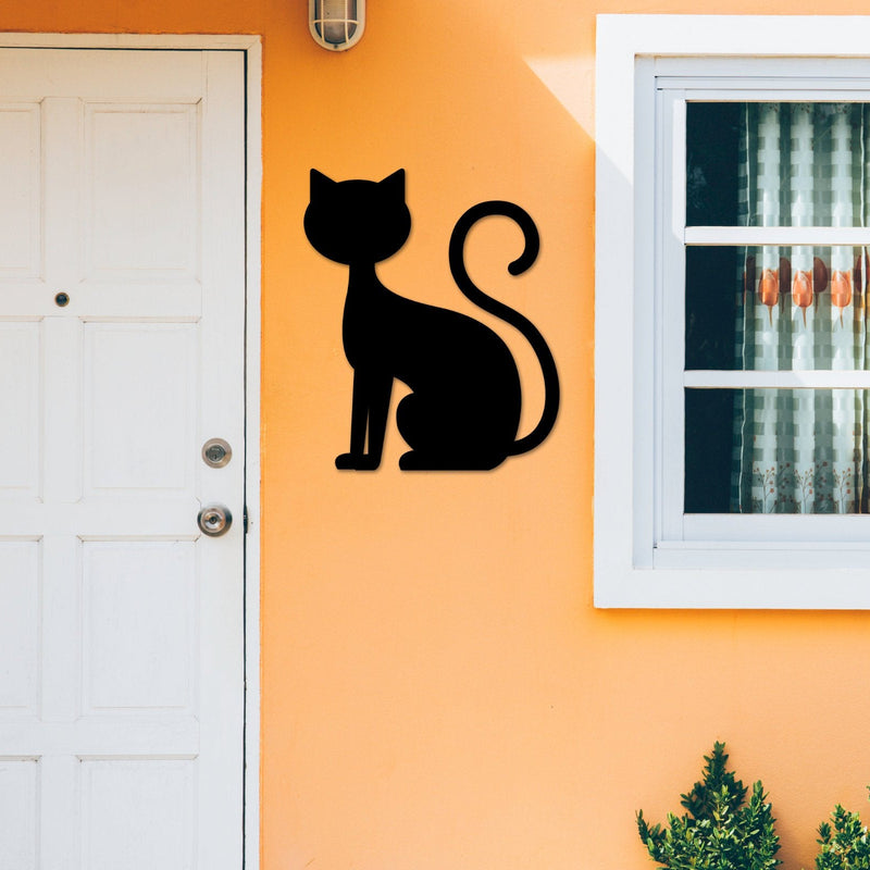 Cat Sign, Cat Lover Sign, Cat Decor, Cat Metal Sign, Cat Wall Art, Cat Silhouette Sign, Metal Sign, Metal Wall Art, Animal Silhouette, Kitty