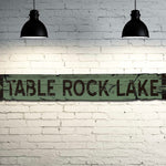 Custom lake sign on rustic barn wood, any lake name