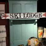 Vintage SKI LODGE Sign on Rustic Barn Wood. Handcrafted