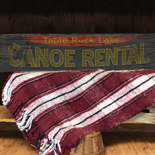 Fun Canoe Rental Lake House Sign - Free Personalization. Rustic Barn Wood