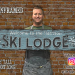 Custom SKI LODGE Sign on Barn Wood - Free Personalization!