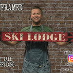 SKI LODGE Vintage Sign on Rustic Barn Wood. Handcrafted Ski Sign