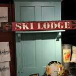 SKI LODGE Vintage Sign on Rustic Barn Wood. Handcrafted Ski Sign