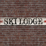 Vintage Ski Lodge sign on rustic barn wood, handcrafted