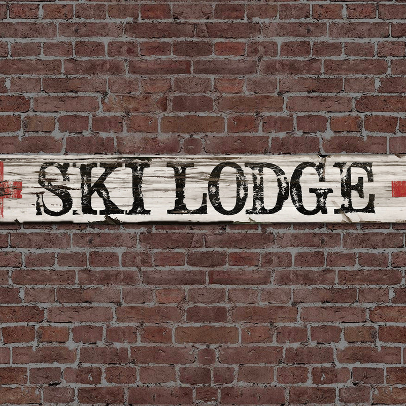 Vintage Ski Lodge sign on rustic barn wood, handcrafted