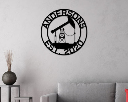 Black Friday, Cyber Monday Sale, Oil pump sign, Oilfield Decor, Metal Wall Art, Oil Field Sign, Oil rig, Midwest Art, Man Cave Decor