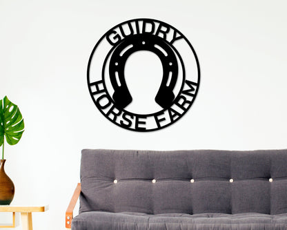 Horseshoe Custom sign, Steel Art, Barn sign, Custom metal sign, horseshoe metal art, horseshoe art, Country home sign, Farmhouse Decor, Sign