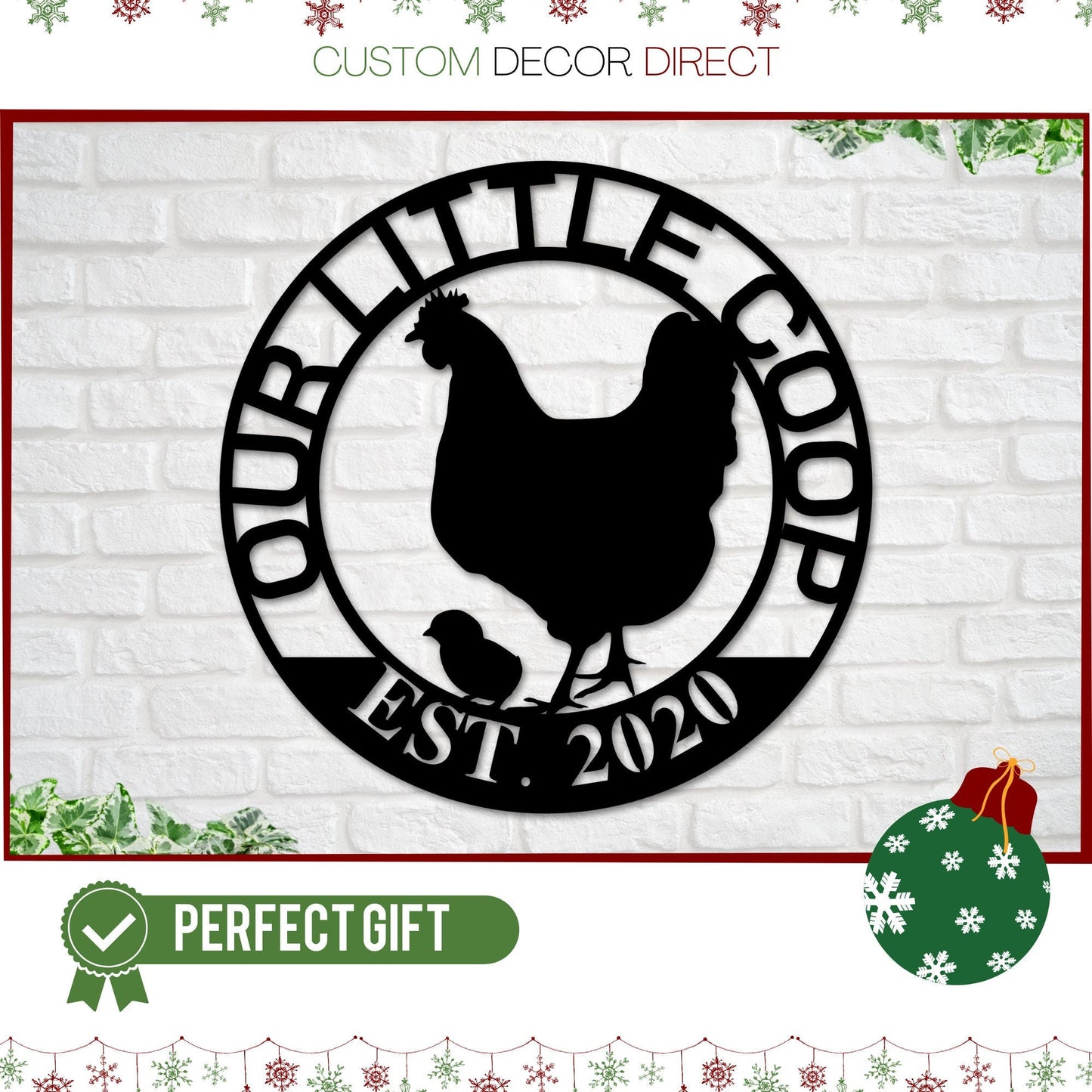 Our Little Coop Sign Metal Sign, Chicken Coop Sign, Metal Chicken Coop Sign, Personalized Chicken Coop sign, Metal Wall Art, Farmhouse Decor