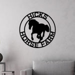 Christmas Gift, Personalized Horse Metal Sign, Horseshoe Art, Western Decor, Initial Metal Sign, Housewarming Gift, Metal Wall Art, Metal