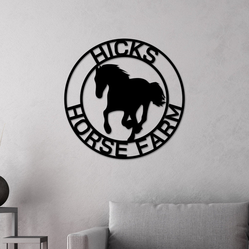 Christmas Gift, Personalized Horse Metal Sign, Horseshoe Art, Western Decor, Initial Metal Sign, Housewarming Gift, Metal Wall Art, Metal