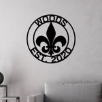 Mothers day gift, Personalized Mothers day Gift, Gift for Mom, Fleur-De-Lis Circle Monogram, Fleur De Lis Customized Sign, Wall Mount