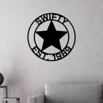 Family Name Metal Star Sign, Metal Wall Art, Housewarming Gift, Wedding Gift, Personalized Metal Wall Art, Custom Metal Wall Decor, Texas
