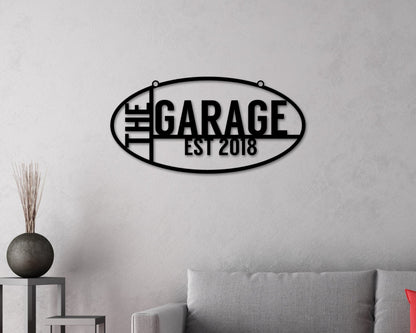 Personalized Garage Sign, Hanging Shop Sign, Store Sign, Husband Gift, Custom Garage Sign, Metal Shop Sign, Metal Workshop Sign, Metal Sign