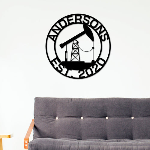 Christmas Gift, Oil pump sign, Oilfield Decor, Metal Wall Art, Pump jack, Oil Field Sign, Oil Drilling rig, Midwest Art, Man Cave Decor, Oil