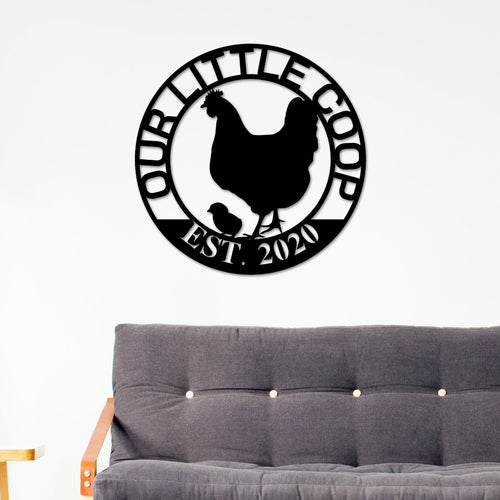 Christmas Gift, Our Little Coop Sign Metal Sign, Chicken Coop Sign, Metal Chicken Coop Sign, Personalized Chicken Coop sign, Metal Wall Art