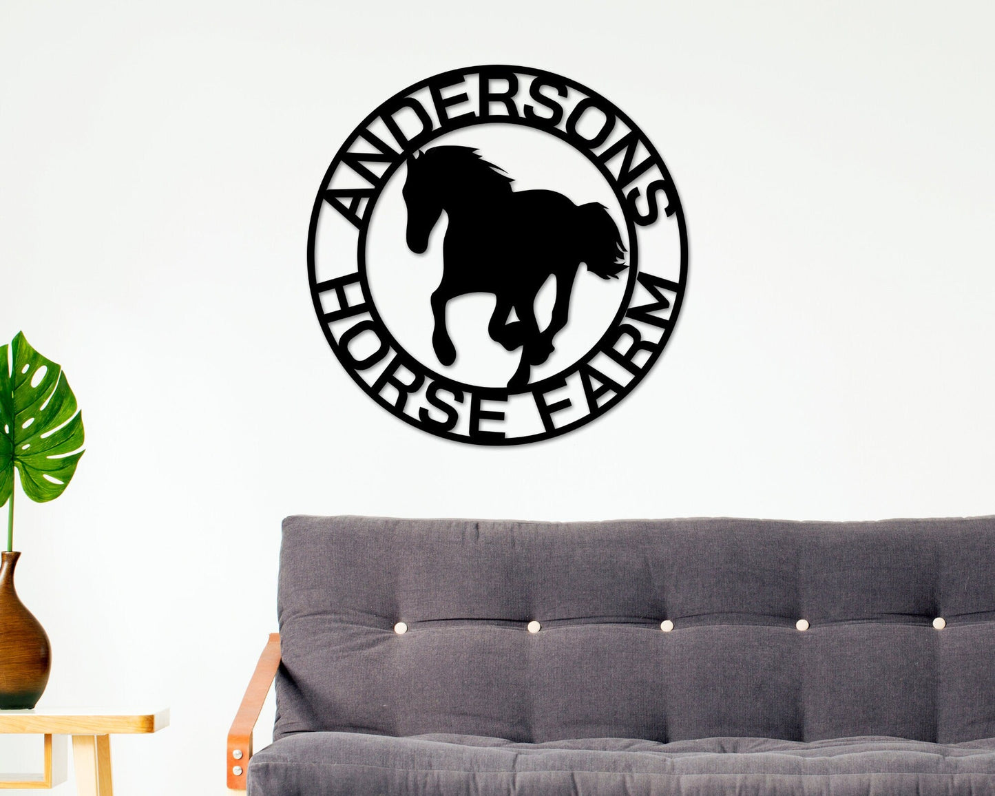Christmas Gift, Personalized Horse Metal Sign, Horseshoe Art, Western Decor, Initial Metal Sign, Housewarming Gift, Metal Wall Art, Metal