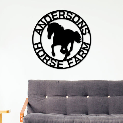 Christmas Gift, Personalized Horse Metal Sign, Horseshoe Art, Western Decor, Initial Metal Sign, Housewarming Gift, Metal Wall Art, Metal