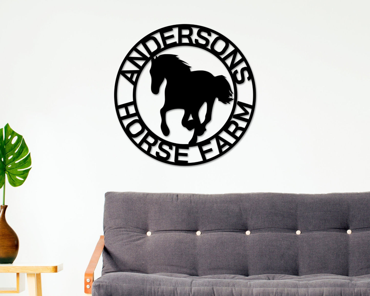 Personalized Horse Metal Sign, Horseshoe Art, Western Decor, Initial Metal Sign, Housewarming Gift, Metal Wall Art, Metal Wall Decor, Sign