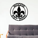 Mothers day gift, Personalized Mothers day Gift, Gift for Mom, Fleur-De-Lis Circle Monogram, Fleur De Lis Customized Sign, Wall Mount