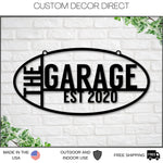 Custom Garage Sign, The Garage EST Sign, Personalized Gift For Him, Husband Gift, Shop Sign, Metal Workshop Sign, Metal Sign, Workshop Sign
