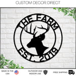 Ranch sign, Farm sign, Hunting sign, Deer Head Sign, Metal deer sign, Antler Decor, Deer Camp Sign, Last name Sign, Gift for Him, Metal Sign